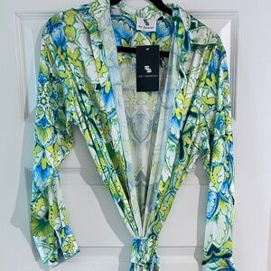 Sai Sankoh Resort Guinevere Shirt Dress Floral Maxi Dress with Matching Belt